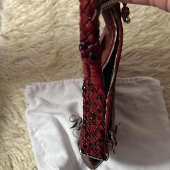 Brighton burgundy Elegant Red Croc-Embossed Shoulder Bag - Picture 6 of 9